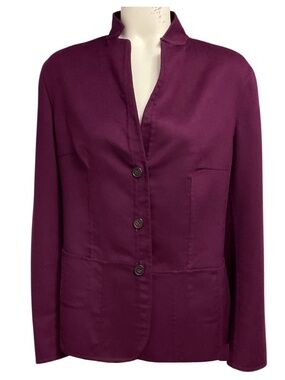 Jil Sander Purple Three Button Cashmere Blazer